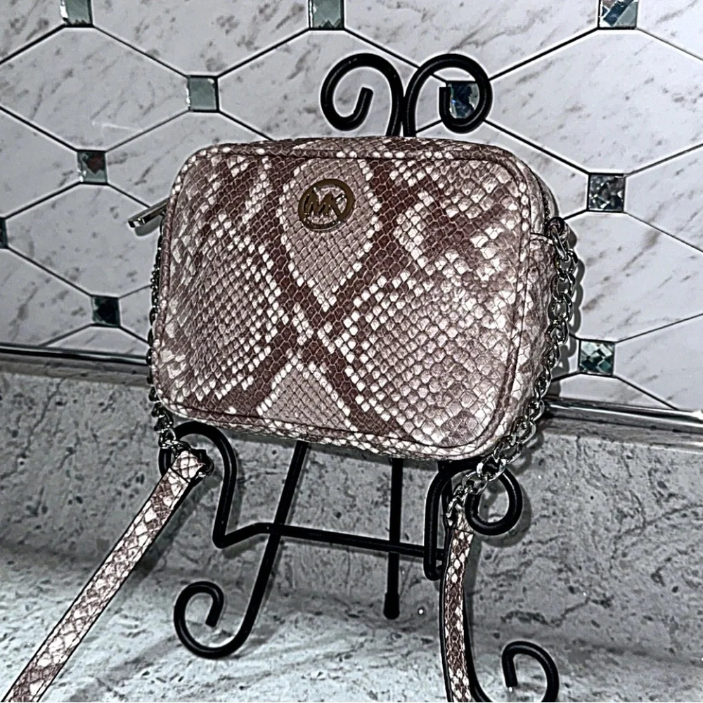 Michael Kors Snake Print Crossbody Bag Cindy Leather Purse AUTHENTIC Like New - Picture 2 of 12